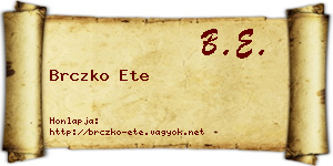 Brczko Ete névjegykártya